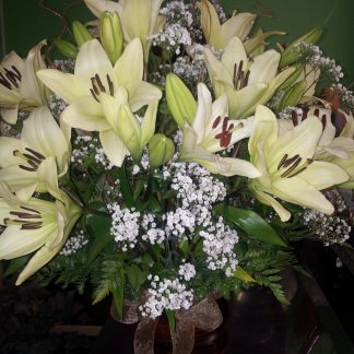 White lilies in vase