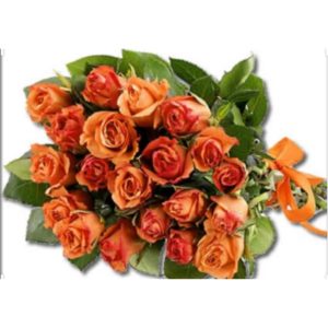 Bunch of 12 orange roses