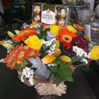 Cheerful posy & Ferrero Rocher