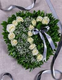 White heart wreath