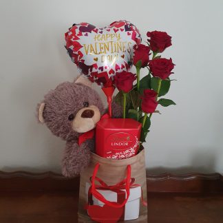 Valentine's gift bag with Lindt choc